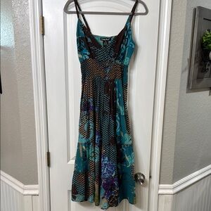 Patterned Ruffle Layered Sundress Dress